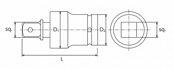 KTC 京都機械工具 差込角19.0SQ インパクトレンチ用ユニバーサル