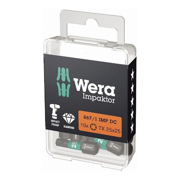 WERA ベラ インパクトドライバー用 ドライバービット 10個入り 刃先サイズT30 全長25mm 057626(代引不可)【送料無料】