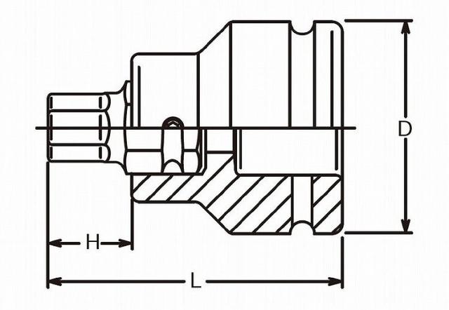 KOKEN コーケン 1.1/2"インパクトヘックスビットソケット27mm 17108.32-27(代引不可)【送料無料】_2