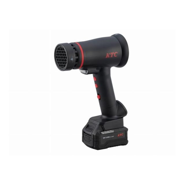 KTC 京都機械工具 コードレスブローガンセット 電池 充電器 増幅ノズル ケース付 JTAE551(代引不可)【送料無料】