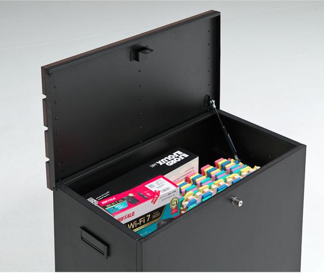 宅配BOX 郵便ボックス ベンチ型 玄関収納 スリム 幅60×奥行40×高さ53cm 宅配収納 屋外 置き配 ボックス 鍵2本付き 金属製 丈夫 頑丈 収納庫 物置 ガーデンベンチ 玄関椅子 一戸建て用(代引不可)【送料無料】_2