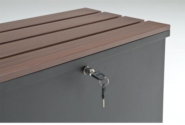 宅配BOX 郵便ボックス ベンチ型 玄関収納 スリム 幅60×奥行40×高さ53cm 宅配収納 屋外 置き配 ボックス 鍵2本付き 金属製 丈夫 頑丈 収納庫 物置 ガーデンベンチ 玄関椅子 一戸建て用(代引不可)【送料無料】_4