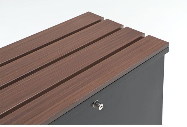 宅配BOX 郵便ボックス ベンチ型 玄関収納 スリム 幅60×奥行40×高さ53cm 宅配収納 屋外 置き配 ボックス 鍵2本付き 金属製 丈夫 頑丈 収納庫 物置 ガーデンベンチ 玄関椅子 一戸建て用(代引不可)【送料無料】_5