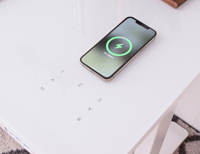 電動昇降デスク 幅114cm 引き出し1杯 USB3口付き ワイヤレスチャージャー 高さ3段階調整 高さ3段階調整可能 障害物感知機能 テレワーク 勉強机 学習机(代引不可)【送料無料】_5