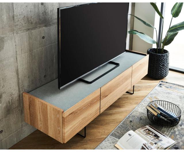 テレビ台 150 脚付き セラミック調天板 木目 完成品 おしゃれ 幅150 日本製 テレビボード ローボード TV台 TVボード(代引不可)【送料無料】_5