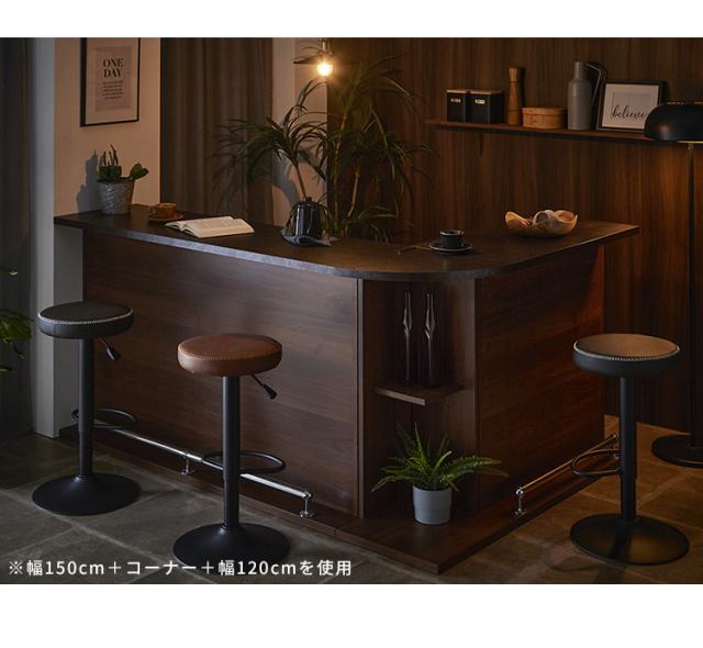 バーカウンター 幅120 石目調 木目 国産 モダン カウンター カウンターテーブル ブラウンナチュラル グレー キッチン 収納 大容量 ハイカウンター ダイニング リビング(代引不可)【送料無料】