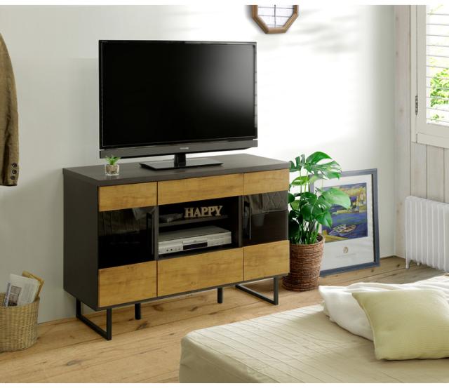 テレビ台 ミドルボード 幅109.5 奥行き44.5 高さ77 日本製 大川家具 完成品 キャビネット 42インチ 32インチ 52インチ(代引不可)【送料無_1