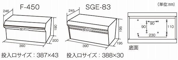 ブロックポスト F-450 ケイジーワイ工業 郵便ポスト 郵便受け 前入後出(代引不可)【送料無料】