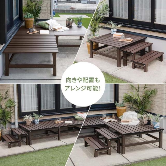 アルミデッキ 縁台 幅90cm 連結金具付属 アルミ縁台 ガーデンベンチ ガーデンベンチ 縁台 ぬれ縁台 長椅子 椅子 庭 ベランダ ガーデンニング 踏み台(代引不可)【送料無料】_11
