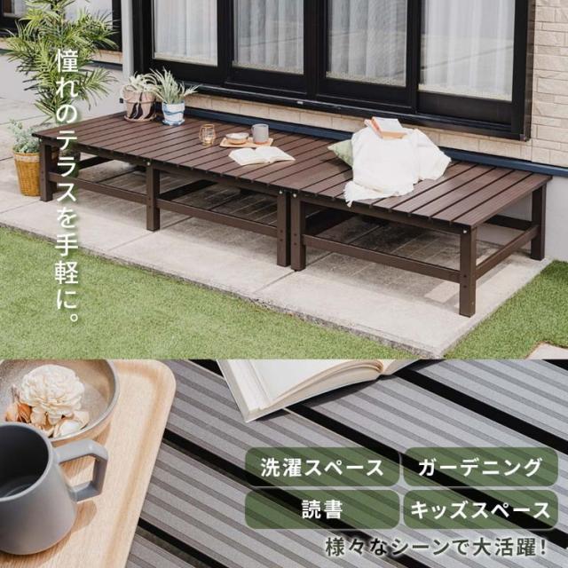 アルミデッキ 縁台 幅90cm 連結金具付属 アルミ縁台 ガーデンベンチ ガーデンベンチ 縁台 ぬれ縁台 長椅子 椅子 庭 ベランダ ガーデンニング 踏み台(代引不可)【送料無料】_3