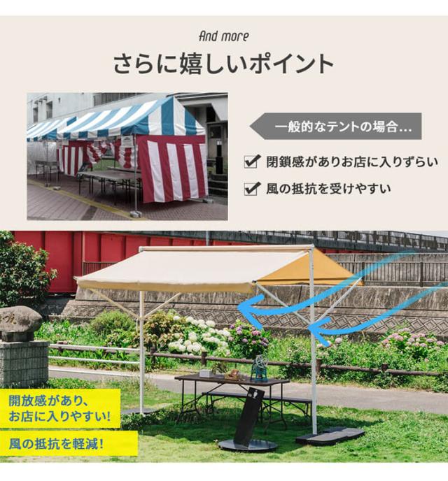 オーニングテント 自立式 幅390cm 撥水加工 折りたたみ 手動 白フレーム 折り畳み 伸縮 日除けテント 日除けシェード サンシェード スクリーン 日よけ 雨よけ ベランダ レストラン カフェ 露店(代引不可)【送料無料】_15