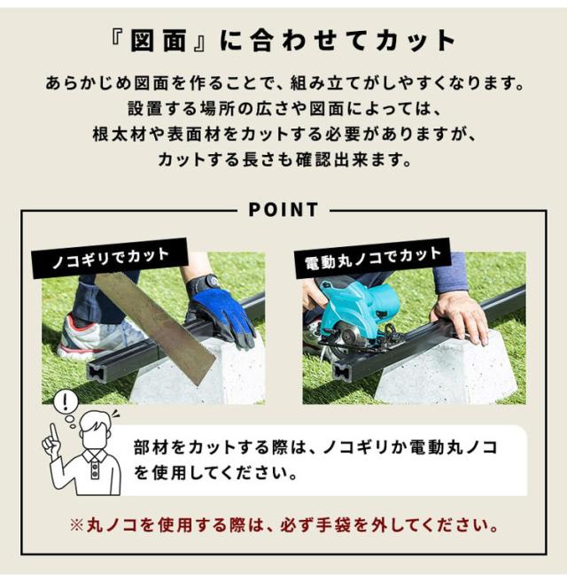 根太材 フロアデッキ用 [15本] 200cm ガーデニング テラス ベランダ 樹脂 人工木デッキ用 フロアデッキ DIY おしゃれ キット デッキ ガーデンデッキ ステージ 庭 縁台 エクステリア 樹脂木 水洗い(代引不可)【送料無料】_3