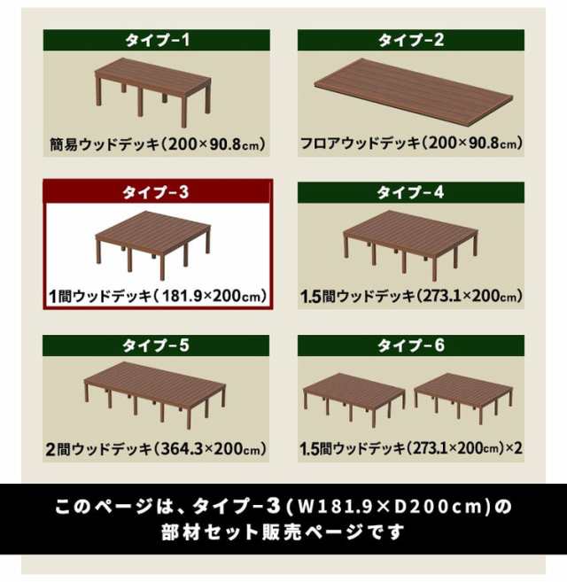 ウッドデッキ 人工木 [181.9×200cm] 1間サイズ 人工木デッキ DIY