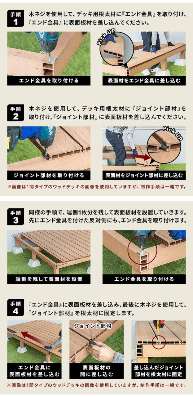 デッキ 人工木 [273.1×200cm] 1.5間サイズ ガーデニング テラス 人工木デッキ DIY キット ウッドデッキ ガーデンデッキ ステージ 縁台 エクステリア 組み立て DIYセット 高さ20~60cm 水洗い(代引不可)【送料無料】
