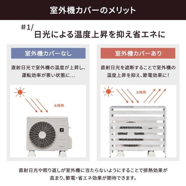 アルミ製 エアコン室外機カバー カルサイト Sサイズ 幅90cm エアコンカバー クーラーカバー 室外機 日よけ カバー 室外機カバー アルミ ベランダ 日よけカバー(代引不可)【送料無料】_5