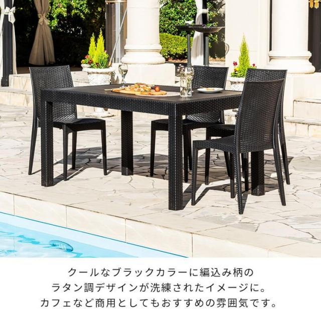 ラタン調 ガーデンテーブル 幅150cm ピクシス 単品 長方形 アウトドア テーブル 屋外 アウトドア テーブル ベランダ テラス ガーデンファニチャー(代引不可)【送料無料】_3