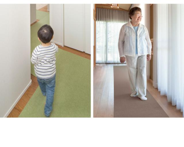 日本製 サンコー おくだけ吸着 ズレない 撥水 ロングマット 床暖房対応 洗える 洗濯可 60×800cm 厚さ4mm_9