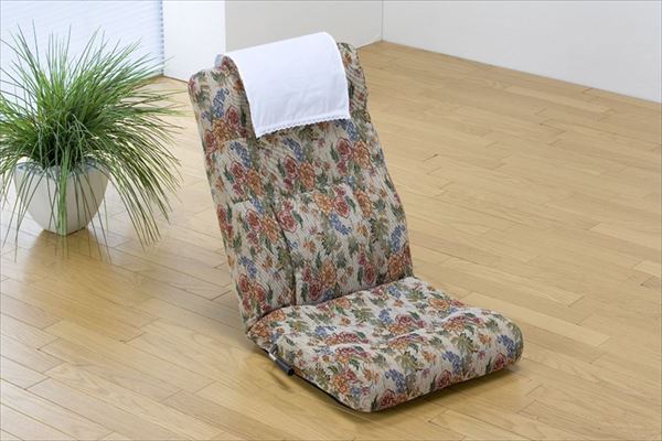 座椅子 リクライニング 腰痛軽減 腰 いたわる腰のラクな座椅子 和柄 ハイバック座椅子(代引不可)【送料無料】