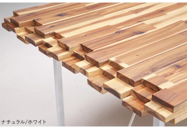 ダイニングテーブル 単品 150cm アカシア無垢材使用 4人掛け用 テーブル ダイニング 食卓 アイアン インダストリアル おしゃれ(代引不可)_3
