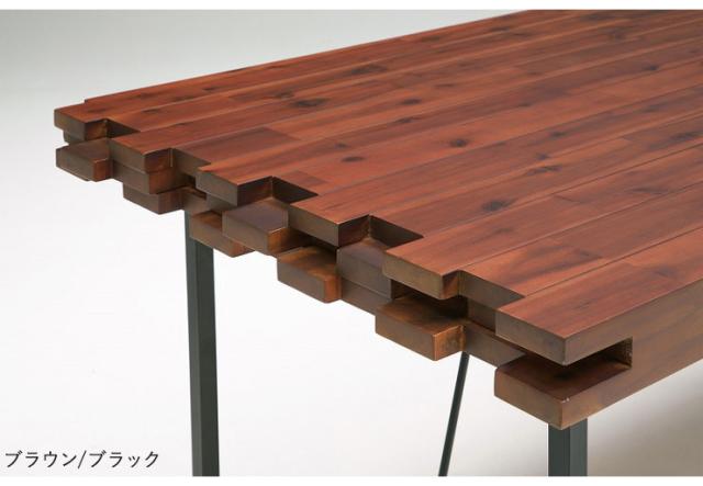 ダイニングテーブル 単品 150cm アカシア無垢材使用 4人掛け用 テーブル ダイニング 食卓 アイアン インダストリアル おしゃれ(代引不可)_4