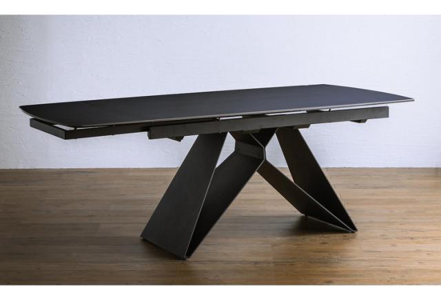 伸長式 セラミックテーブル 幅160/195cm 単品 耐熱 伸長式テーブル 伸縮式 セラミック コンクリート調 おしゃれ 北欧 高級感 シンプル 新生活 ガラス セラミック(代引不可)【送料無料】_3