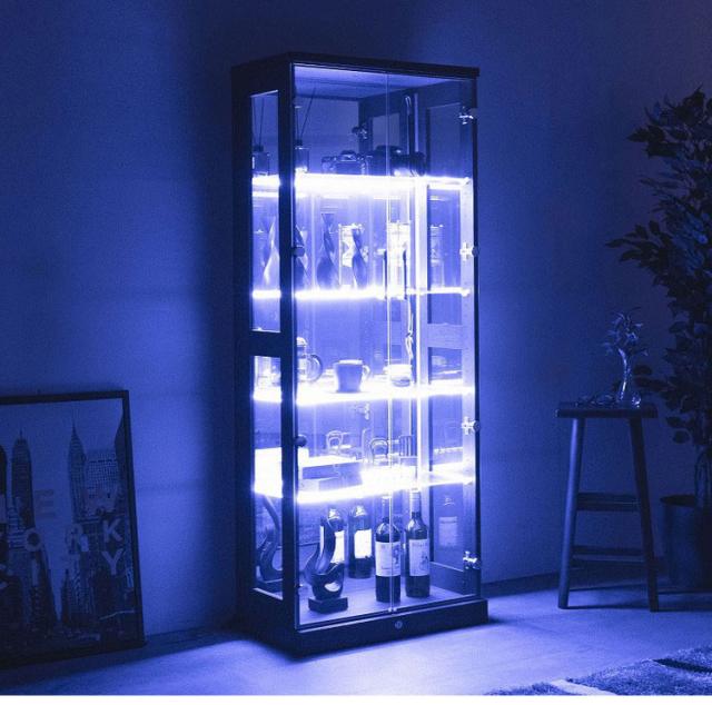 オリーブ65ハイタイプ コレクションラック ライト無しタイプ 完成品 幅64cm 高さ160cm 奥行33cm フィギュアケース コレクションケース ガラスケース ショーケース コレクションボード ガラス棚(代引不可)【送料無料】_11