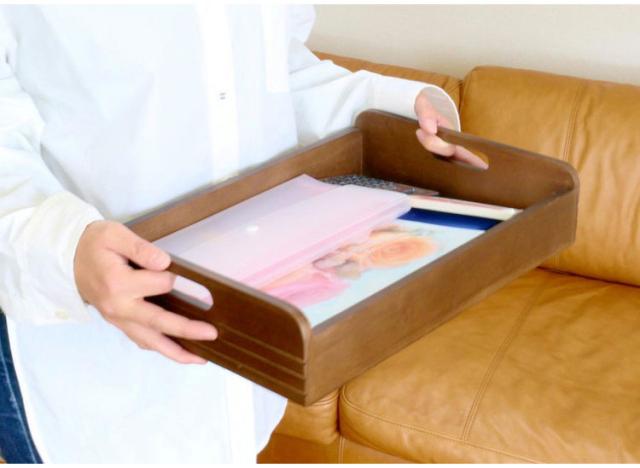 天然木桐材の軽量トレイワゴン 幅30×3段 完成品 隠しキャスター 収納ワゴン トレー 棚 収納 ラック チェスト ワゴン サイドテーブル リビング 寝室 玄関 棚板 可動式 高さ調節可能 トレイ 持ち運び(代引不可)【送料無料】_5
