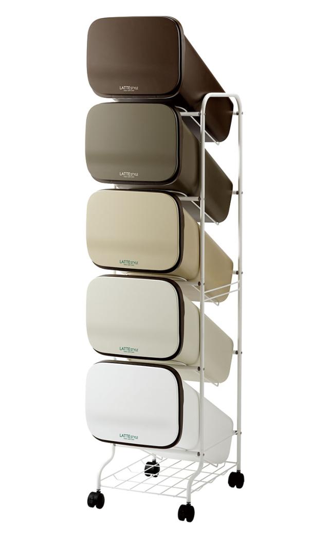 ♥️5段分別ゴミ箱.ダストボックス.省スペース縦型.リス.中古品♥️ ♥️5段分別ゴミ箱.ダストボックス.省スペース縦型.リス.中古品