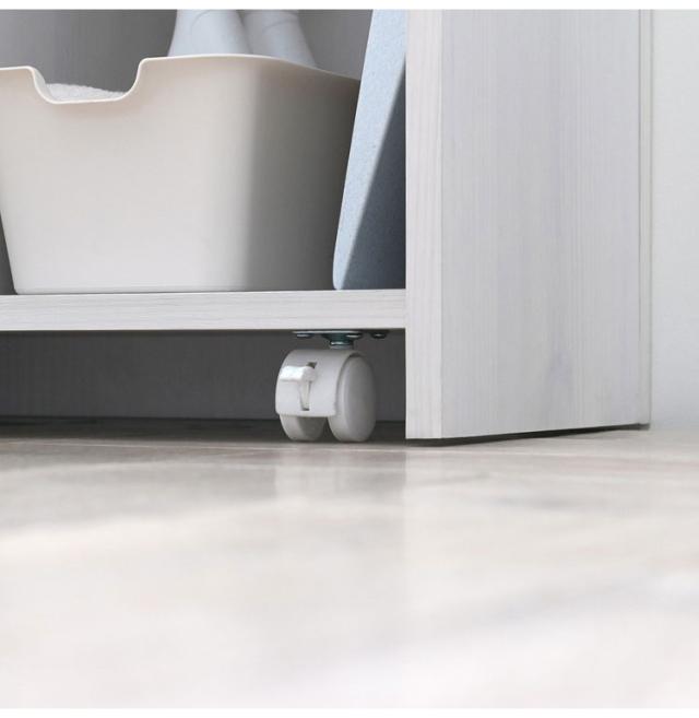 カウンター下収納 奥行30 キッチンホワイト 収納 おしゃれ キャスター ワゴン 幅60 可動棚 キッチンカウンター 隙間収納 ホワイト 木製 シンプル 北欧 スリム かわいい コンパクト【送料無料_10