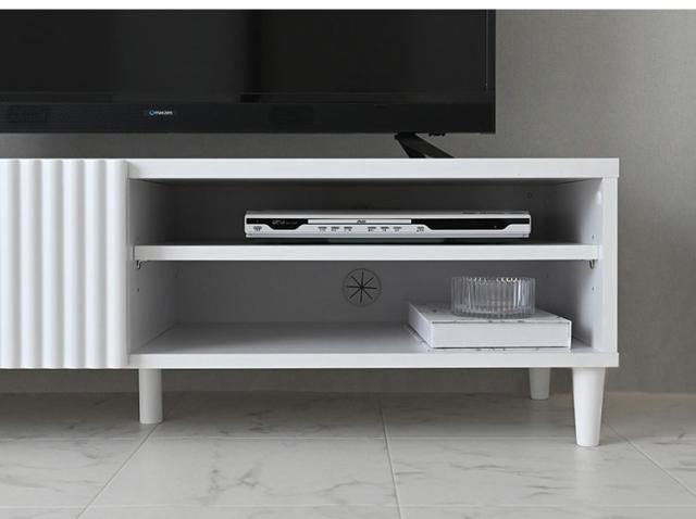 アランローボードALN35-120L WH ホワイト 幅118cm テレビ台 テレビボード ローボード TV台 TVボード リビングボード テレビラック リビング収納 収納棚【送料無料】_4
