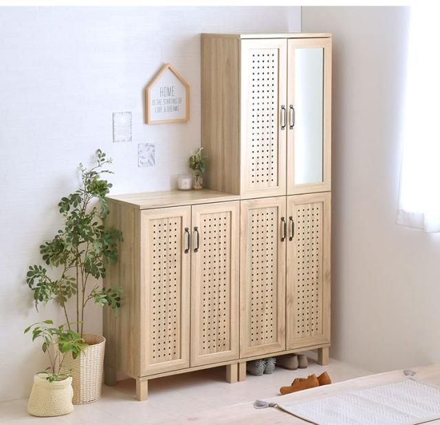 ジェンカシューズボックス GK95-60 GN グレーナチュラル 幅58cm シューズボックス 可動棚 シューズラック 収納家具 玄関収納【送料無料】_5
