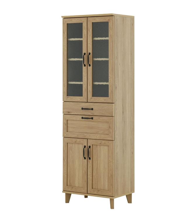 リビストカップボードRV180-60C GN グレーナチュラル 幅58cm カップボード カウンター キッチンボード キッチン 収納 食器棚【送料無料】 リビストカップボードRV180-60C WH/GN ホワイト×グレー 