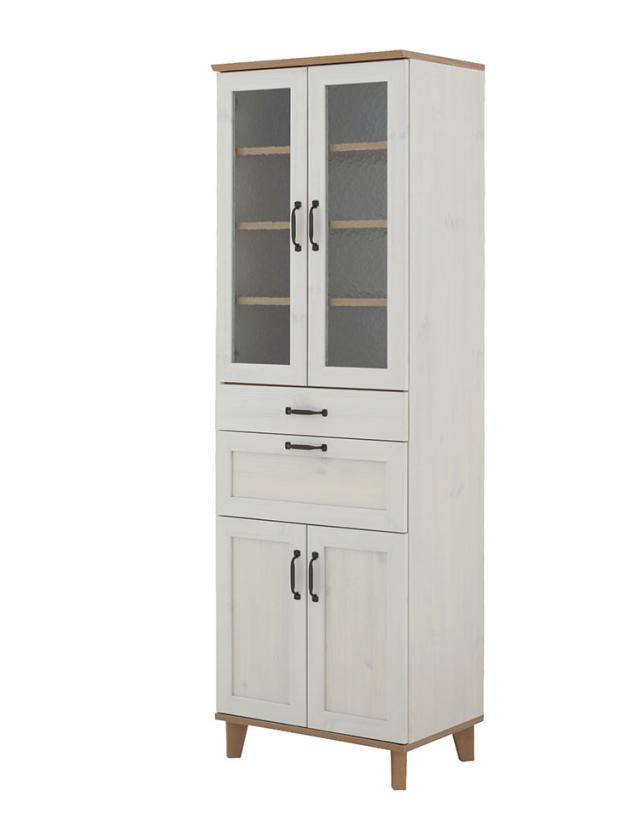 リビストカップボードRV180-60C WH/GN ホワイト×グレーナチュラル 幅58cm カップボード カウンター キッチンボード キッチン 収納 食器棚【送料無料】_6
