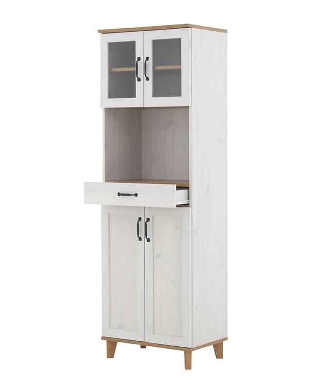 リビストレンジラックRV180-60RB WH/GN ホワイト×グレーナチュラル 幅58cm レンジラック 食器棚 レンジ台 キッチン収納 キッチンラック キッチンカウンター【送料無料】_7