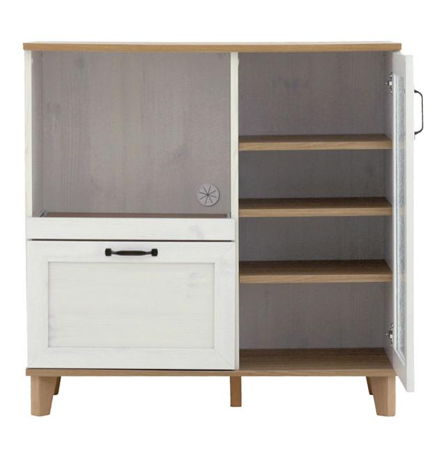 リビストレンジボードRV90-90RB WH/GN ホワイト×グレーナチュラル 幅90cm レンジボード 食器棚 レンジ台 キッチンカウンター キッチンボード【送料無料】_8