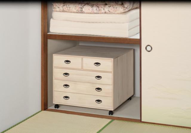 ふるさと納税 大川市 桐押入れ収納3段「咲」キャスター付き　ナチュラル色 桐押入れ収納3段「咲」キャスター付き ダークブラウン色 | 福岡県大川