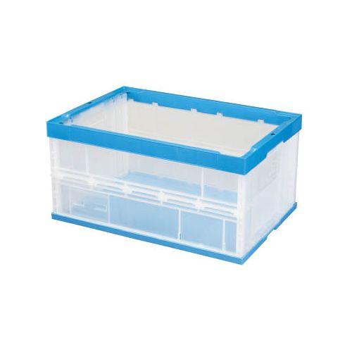 積水 窓あき折りたたみコンテナ75L 透明青 75LNCB(代引き不可)【送料無料】