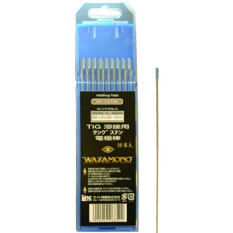 ライト WAZAMONO TIG 電極棒 セリア 2% 10本入リ WTCE24B(代引不可)【送料無料】の通販は