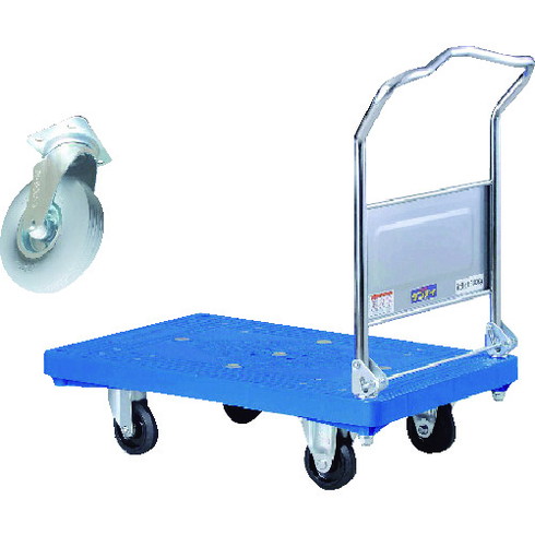 ダンディ プラスチック台車 ダンディPシリーズ タイプPA 折リタタミハンドル式 悪路用キャスター(エアータイヤ) 仕様 W905×D605 ダンディ UPALSCAP180 搬送機器 運搬台車 樹脂製運搬車(代引不可)【送料無料】