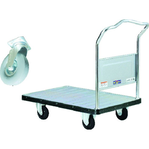 ダンディ スチール台車 ダンディDシリーズ タイプDA 固定ハンドル式 悪路用ノーパンクタイヤ仕様 W900XD600 ダンディ UDALSUP180 搬送機器 運搬台車 プレス製運搬車(代引不可)【送料無料】の通販は