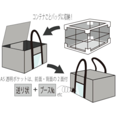 SANEI 折リ畳ミコンテナバッグ 75L 黒 SANEI WSCB7501 物流 保管用品 コンテナ パレット 折りたたみコンテナ(代引不可)【送料無料】_1