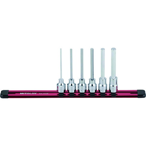 ミトロイ 3/8 ヘックスソケット ロング ホルダーセット 6コマ7点 ミトロイ HH307ML 手作業工具 ソケットレンチ ヘキサゴンソケット(代引不可)【送料無料】