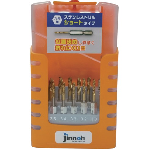 jinnoh ステンレスドリル ショート六角軸14本セット TCHS14S jinnoh TCHS14S 切削工具 穴あけ工具 六角軸鉄工ドリル(代引不可)【送料無料】