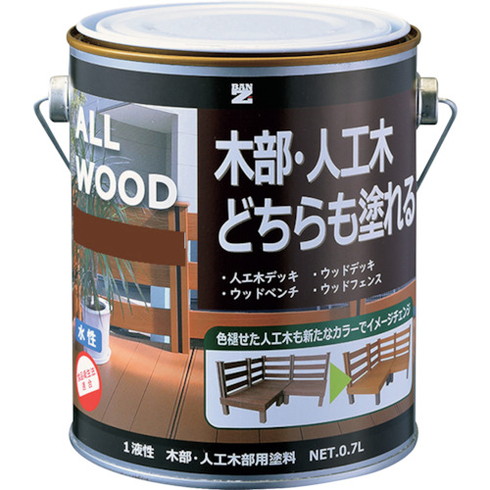 BANーZI 木部・人工木用塗料 ALL WOOD 0.7L チーク 09-30F BANーZI KALWL07E6 工事 照明用品 塗装 内装用品 塗料(代引不可)【送料無料】