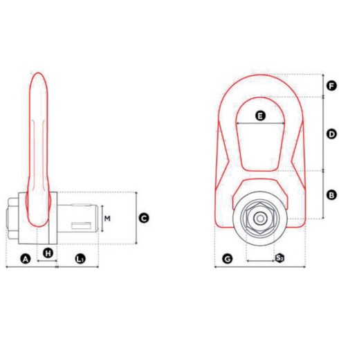 CODIPRO クイックリフトリングQLDSR-M8 CODIPRO QLDSRM8 荷役用品 吊りクランプ スリング 荷締機 アイボルト(代引不可)【送料無料】