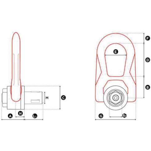 CODIPRO クイックリフトリングQLDSR-M14 CODIPRO QLDSRM14 荷役用品 吊りクランプ スリング 荷締機 アイボルト(代引不可)【送料無料】 48,930円
