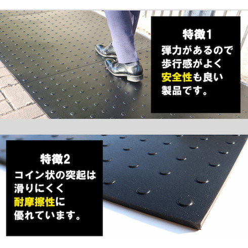 広島化成 ラクラクマット ブラック 厚サ10mm 広島化成 RAKUT10BK 清掃 衛生用品 床材用品 通路マット(代引不可)【送料無料】_6