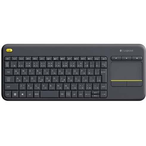 ロジクール ワイヤレス タッチキーボード k400 Plus ブラック ロジクール K400PBK オフィス 住設用品 OA用品 マウス(代引不可)【送料無料】