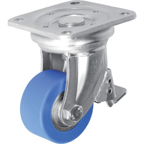 シシク 低床超重荷重用キャスター 自在ストッパー付 80径 モノマーキャスティングナイロン車輪 三価クロメート シシク DHJB80UMC 金物 建築資材 キャスター 重荷重用キャスター(代引不可)【送料無料】