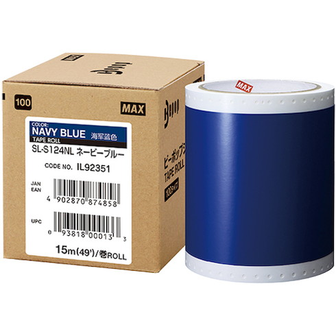 MAX ビーポップ 標準シート 100mm幅シート SL-S124NL ネービーブルー (15m×1巻入) MAX SLS124NL オフィス 住設用品 オフィス備品 ラベル用品(代引不可)【送料無料】の通販は 7,625円